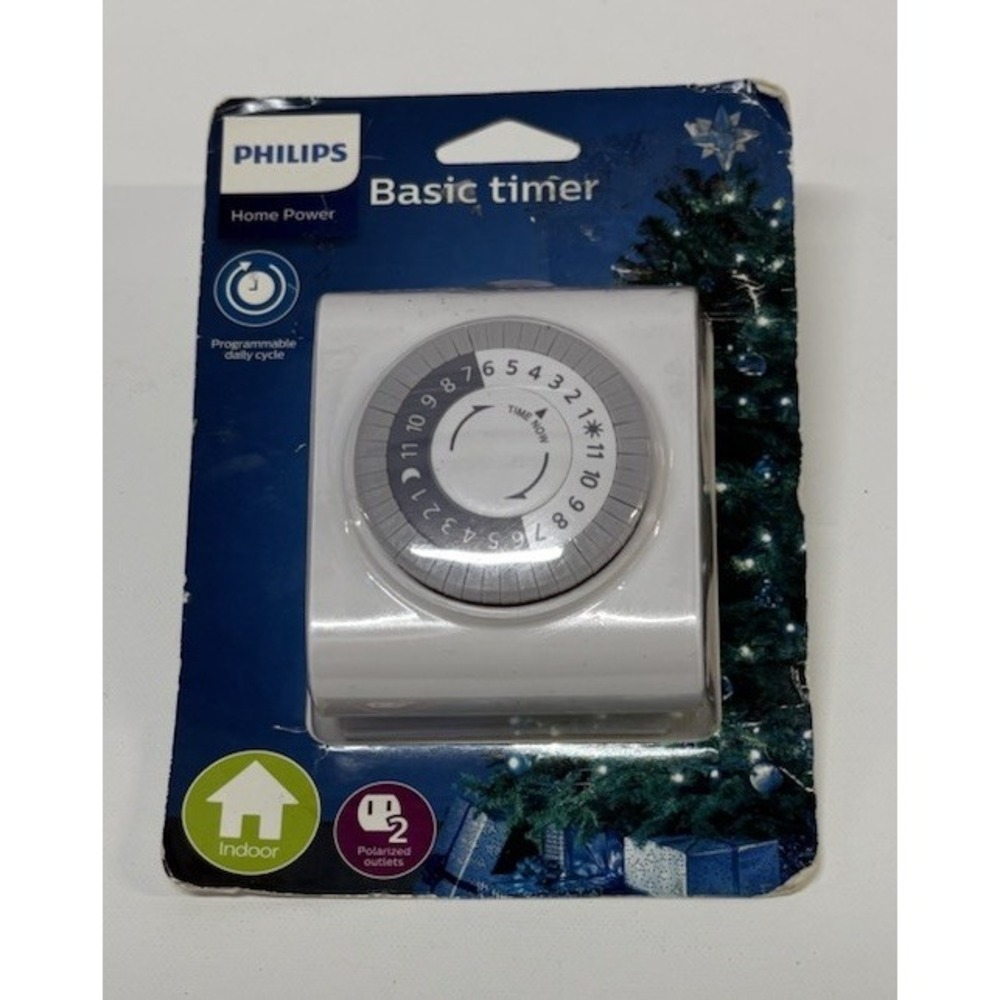 Philips Home Basic Timer Indoor Programmable Daily Cycle Polarized Outlet New